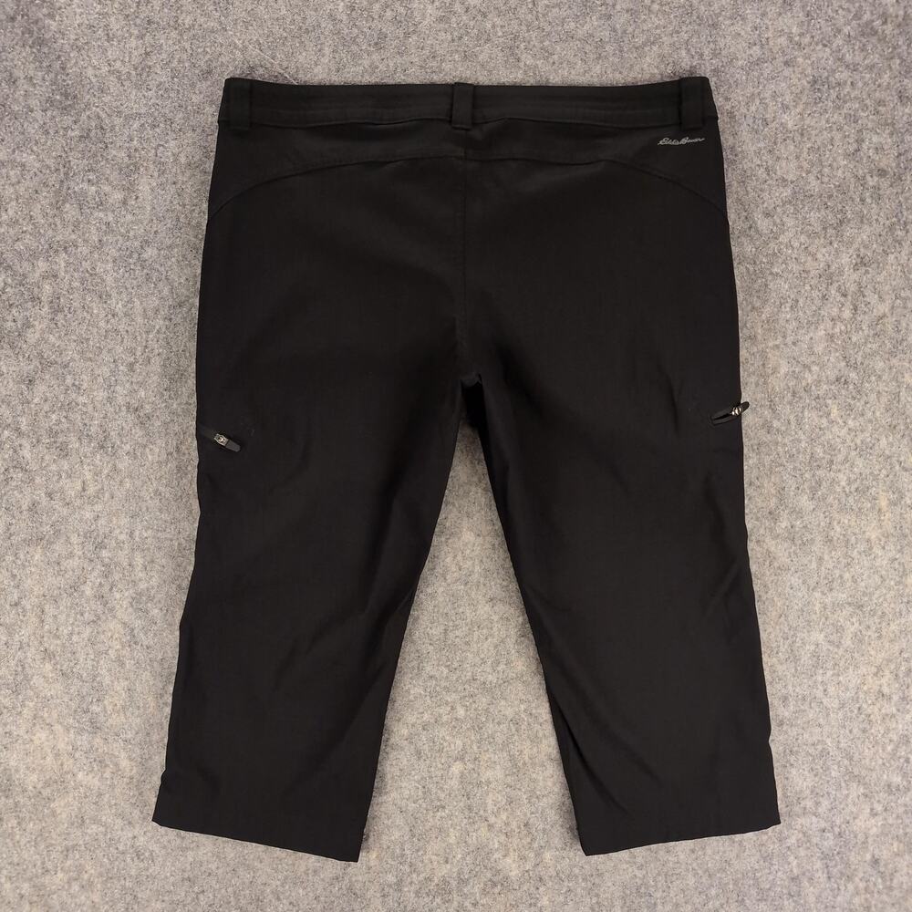 Eddie Bauer Pants Womens P12 Petite Black First Ascent Capri Hiking Stretch - Picture 2 of 12